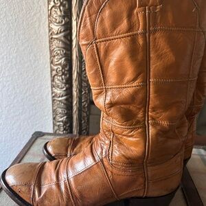 Vintage ostrich leather cowboy boots